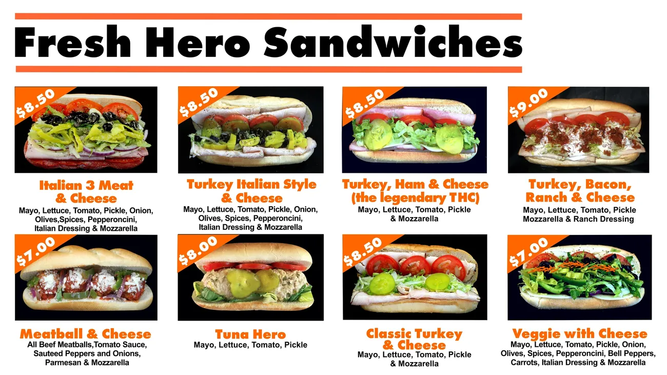 slice and ice hero sandwich menu image