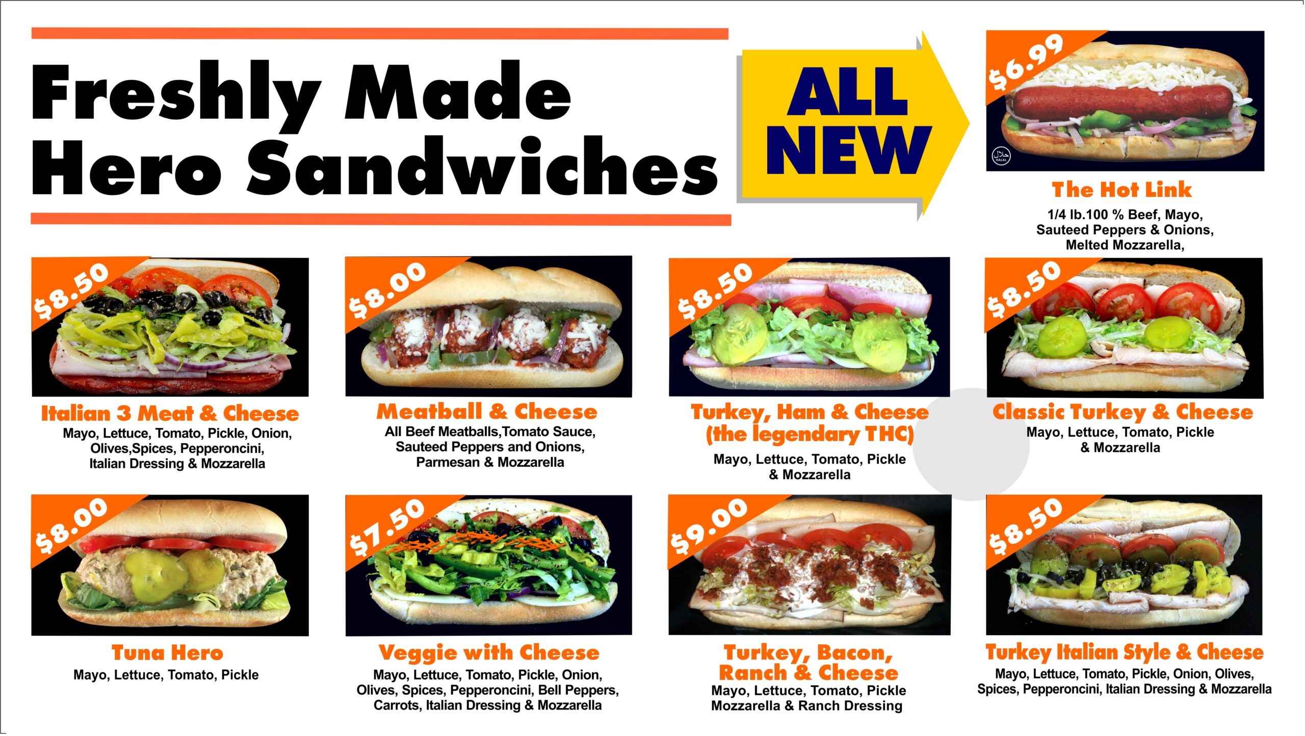 slice and ice hot link sandwich menu image