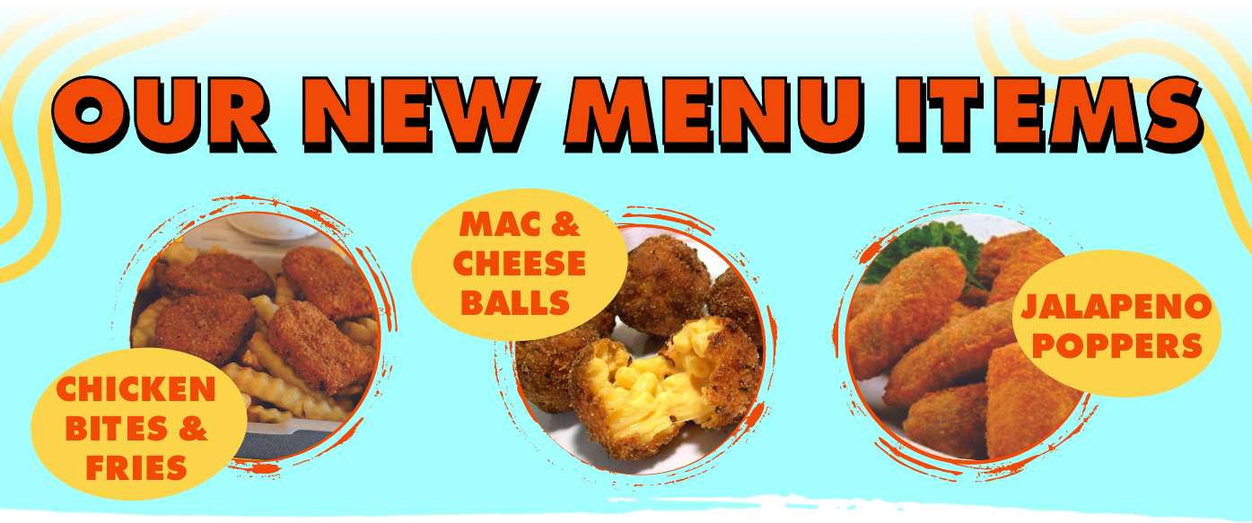 new menu items chicken bites fries mac and cheese balls jalapeno poppers